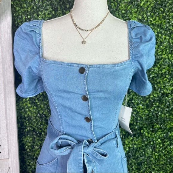 Denim button up dress nwt - Picture 4 of 10